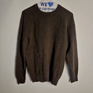 Daniel Crémieux M M Signature Supima CottonRaglan Sleeve Brown Crewneck Sweater